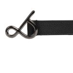 BLACK LEATHER BELT (BLACK METALLIC LOGO)