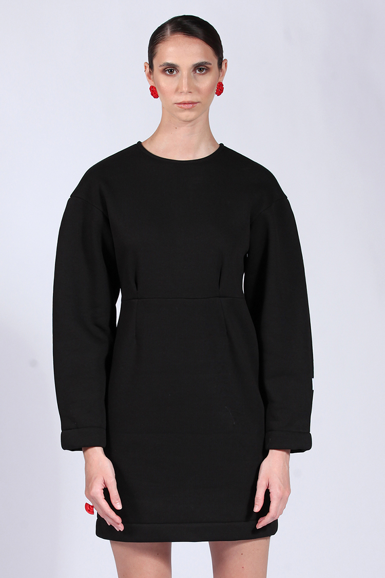 BALLOON MINI DRESS BLACK