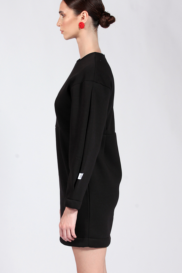 BALLOON MINI DRESS BLACK