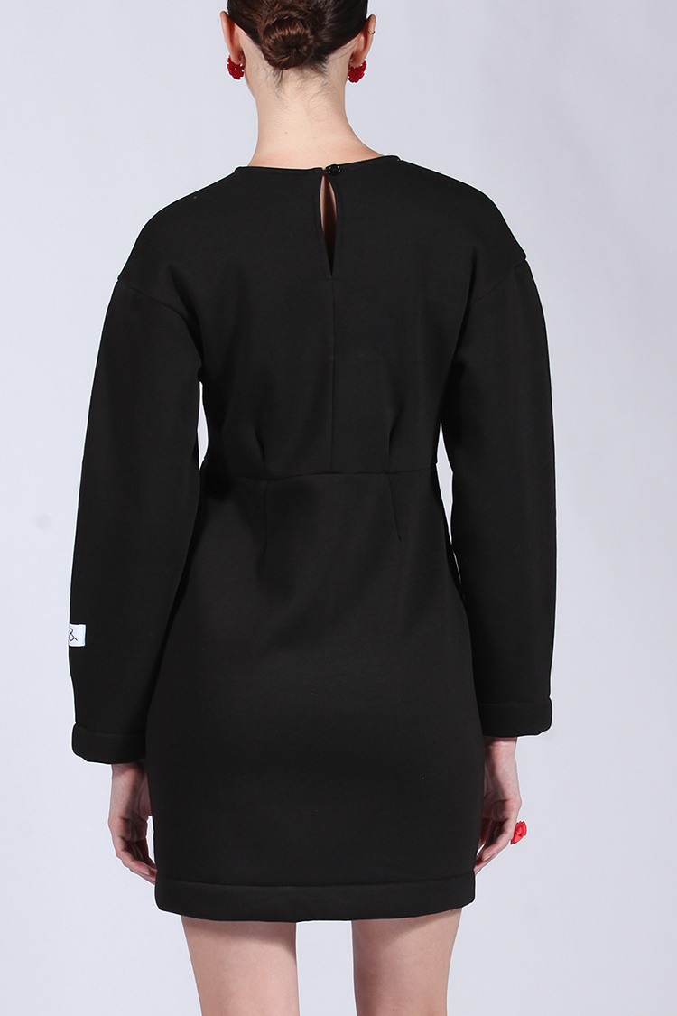 BALLOON MINI DRESS BLACK