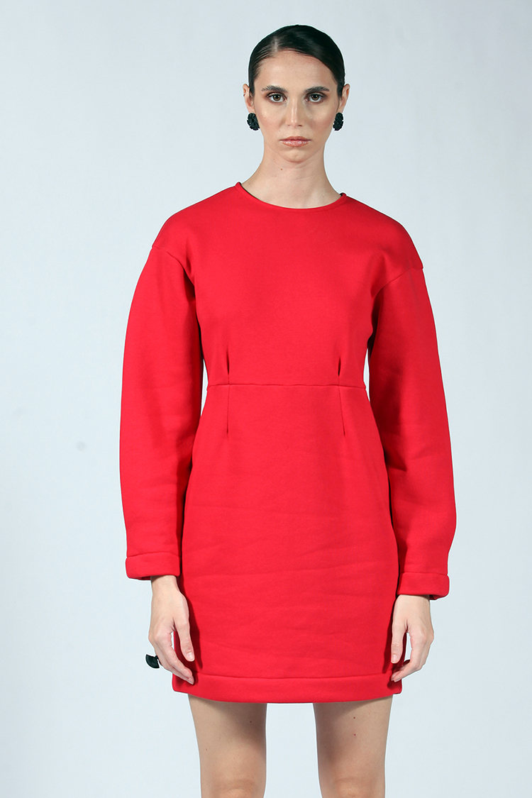 BALLOON MINI DRESS RED