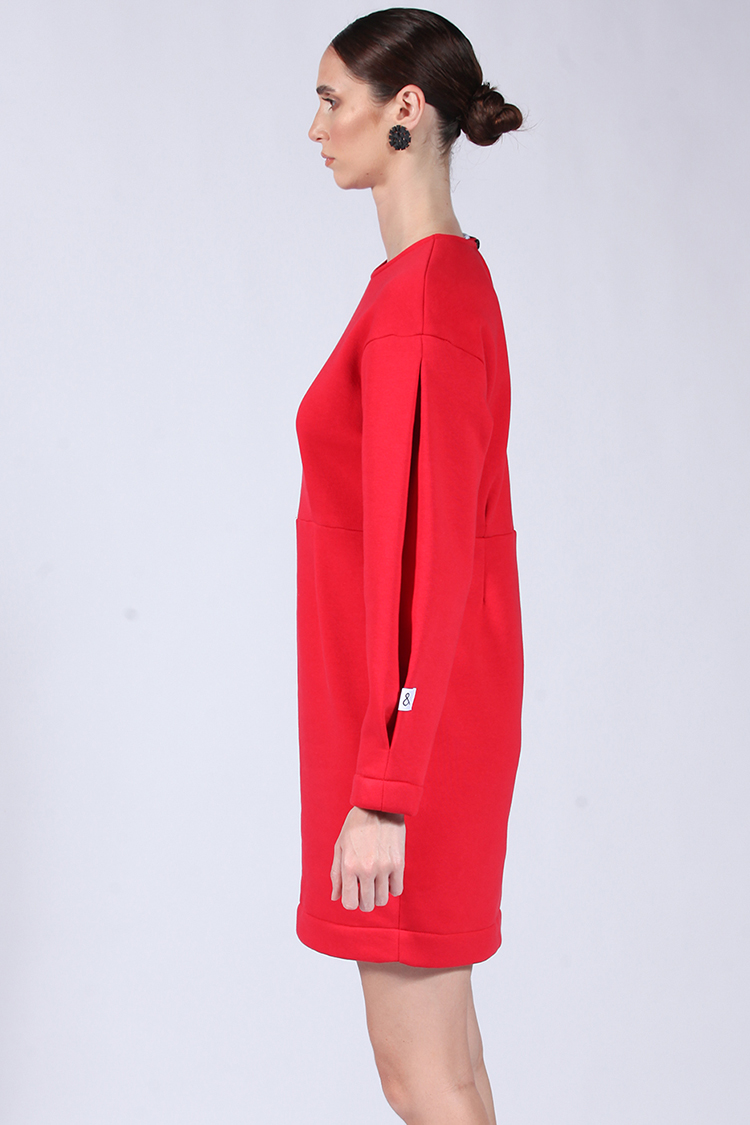BALLOON MINI DRESS RED