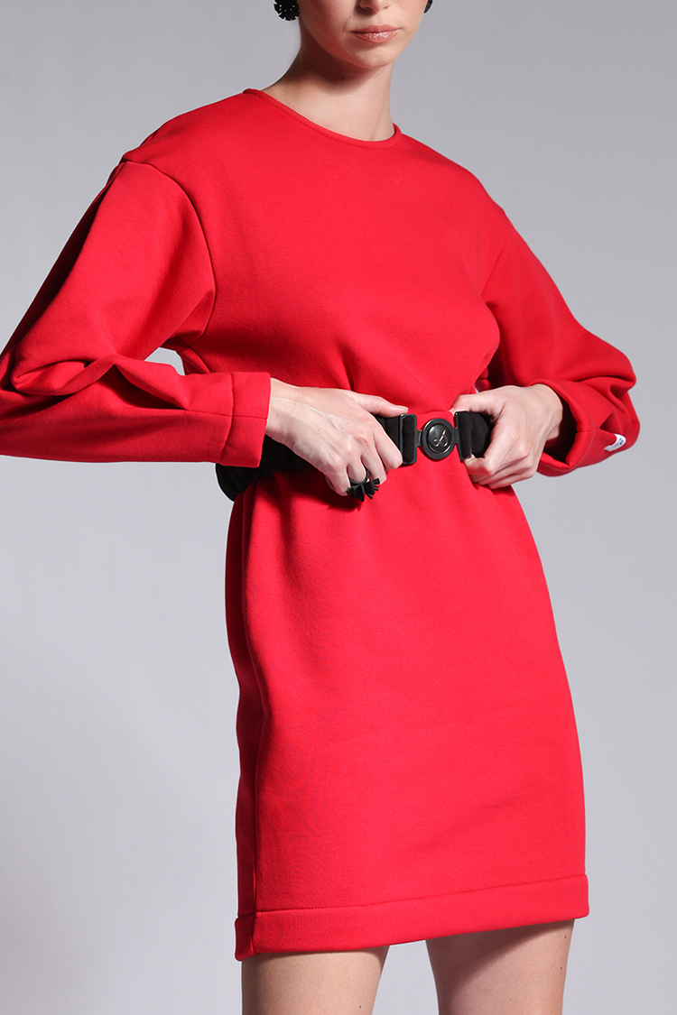 BALLOON MINI DRESS RED