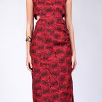 LONG CUT OUT DRESS RED