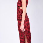 LONG CUT OUT DRESS RED