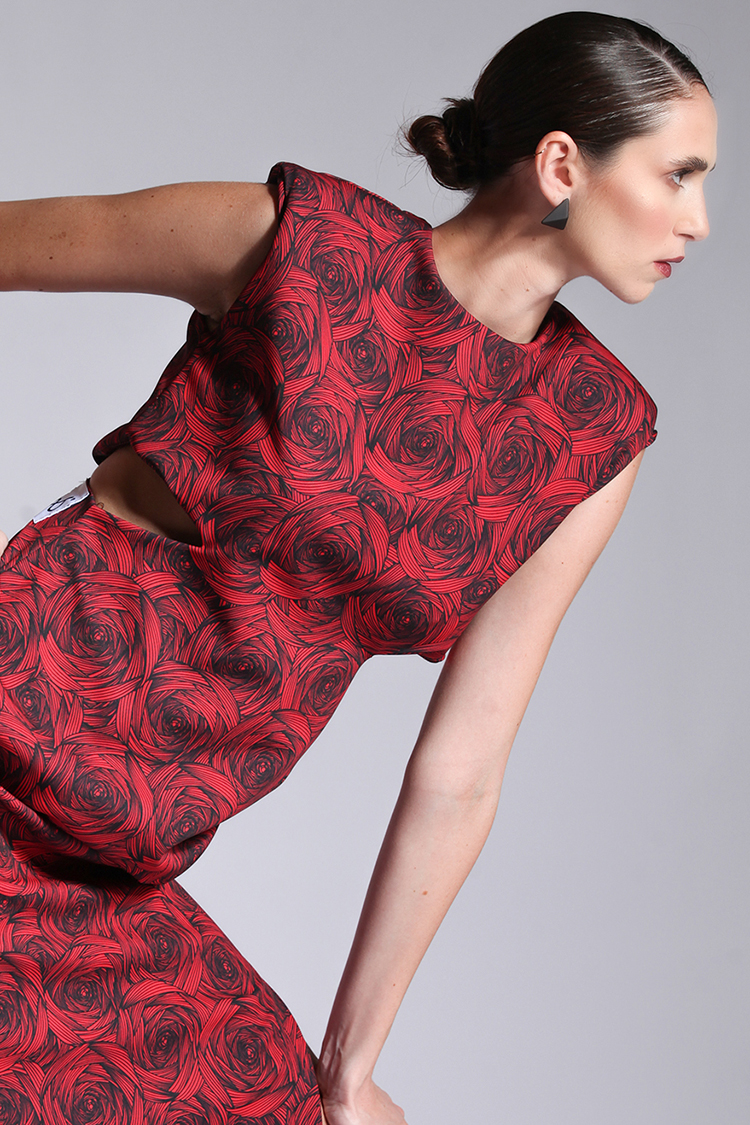 LONG CUT OUT DRESS RED
