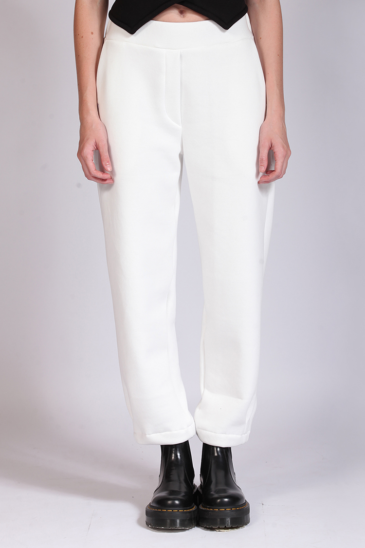 BARREL-LEG TROUSERS WHITE
