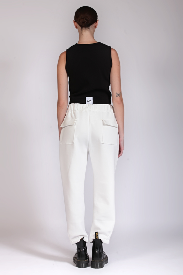 BARREL-LEG TROUSERS WHITE