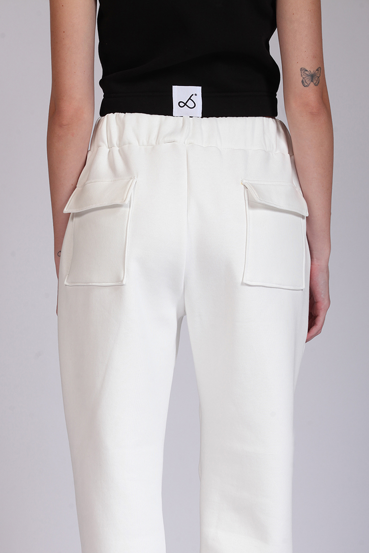 BARREL-LEG TROUSERS WHITE