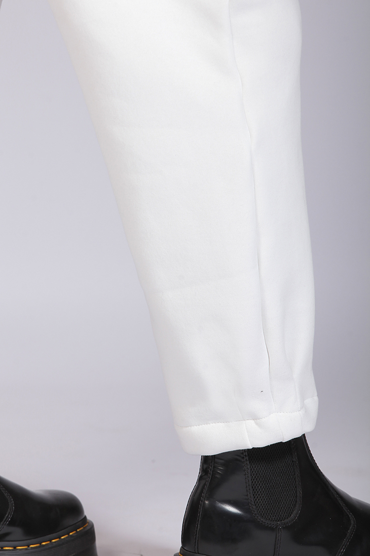 BARREL-LEG TROUSERS WHITE