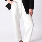 BARREL-LEG TROUSERS WHITE