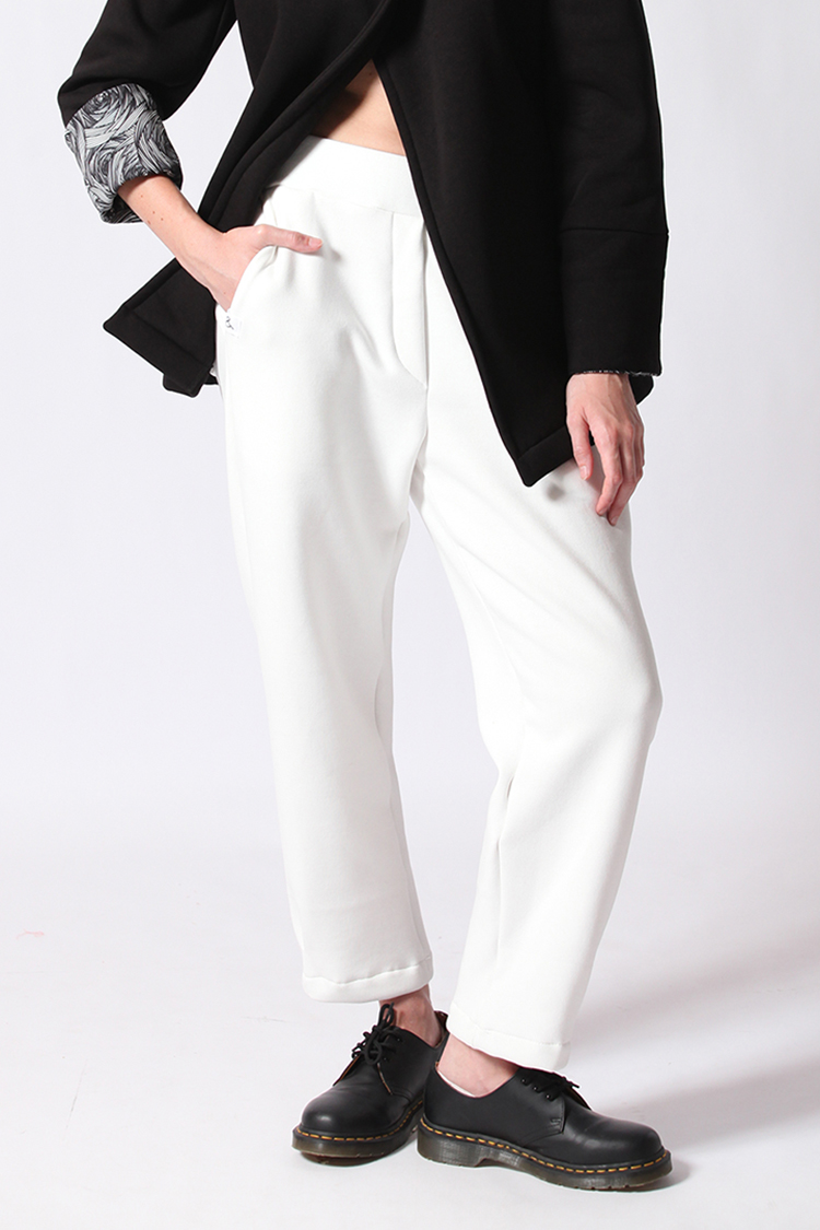 BARREL-LEG TROUSERS WHITE