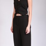BARREL-LEG TROUSERS BLACK