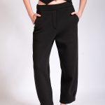 BARREL-LEG TROUSERS BLACK