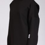 LONG CROSS BACK SWEATSHIRT BLACK