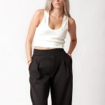 Sleeveless ribbed fitted top