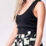 Sleeveless ribbed fitted top