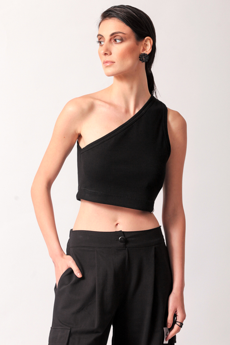 ONE SHOULDER CROP TOP