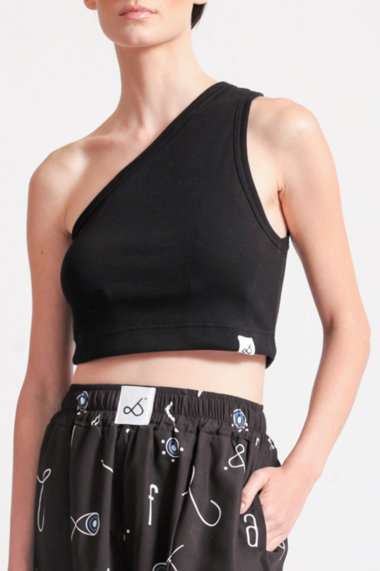 ONE SHOULDER CROP TOP