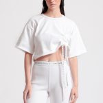 CROP TOP WITH LOGO CORD