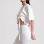 CROP TOP WITH LOGO CORD