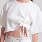 CROP TOP WITH LOGO CORD