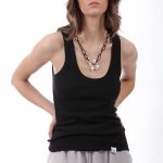 SLEEVELESS RIPPES FITTED TOP