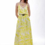 BUTTON-DOWN LONG DRESS WITH BELT