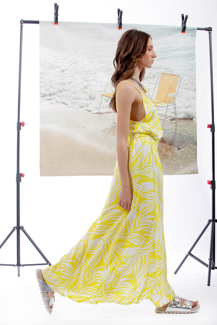 BUTTON-DOWN LONG DRESS WITH BELT