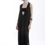 SLEEVELESS V-NECK DRESS WITH STRAPLESS TOP